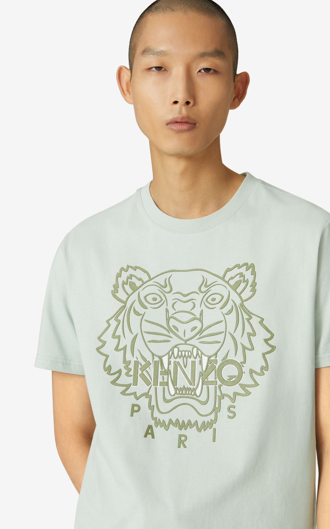 Kenzo Tiger T-shirt Heren Olijfgroen Groen | 53164HUBF